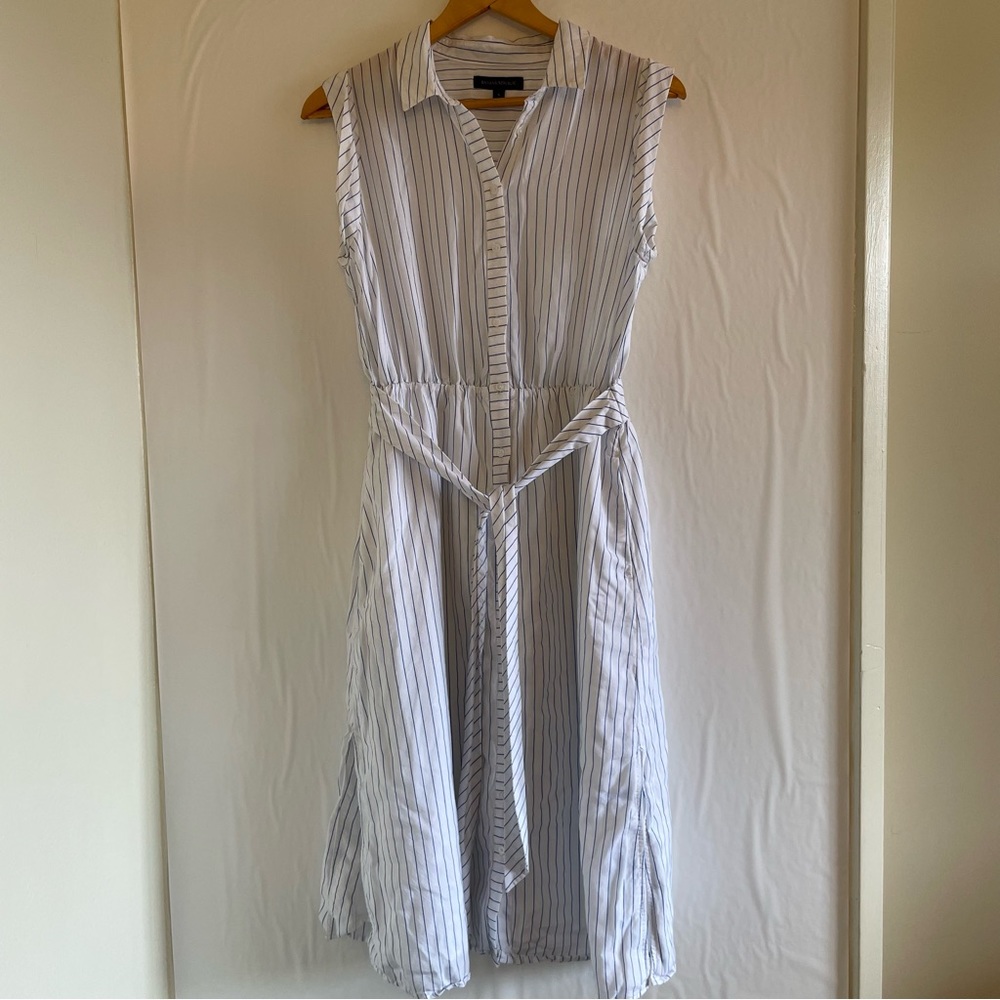 Banana Republic White Striped Sleeveless Maxi Dress Size 6